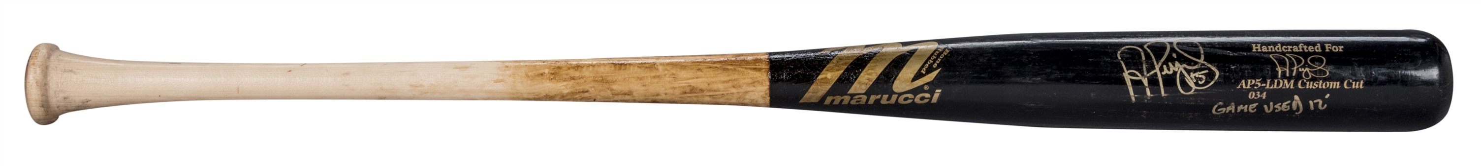 2012 Albert Pujols Game Used and Signed Marucci AP5-LDM Custom Cut Bat (PSA/DNA GU 10 & MLB Authenticated)